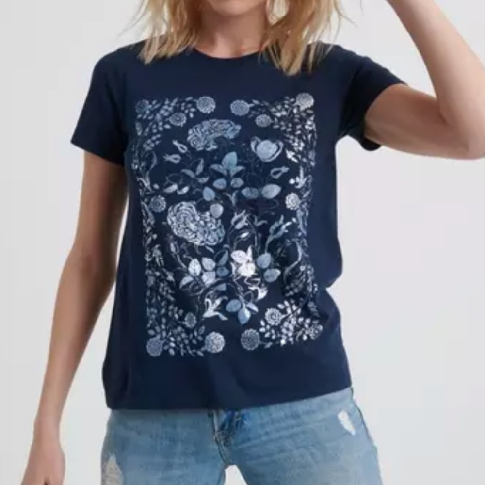 Lucky Brand Matchbox Paisley Floral Tee Small